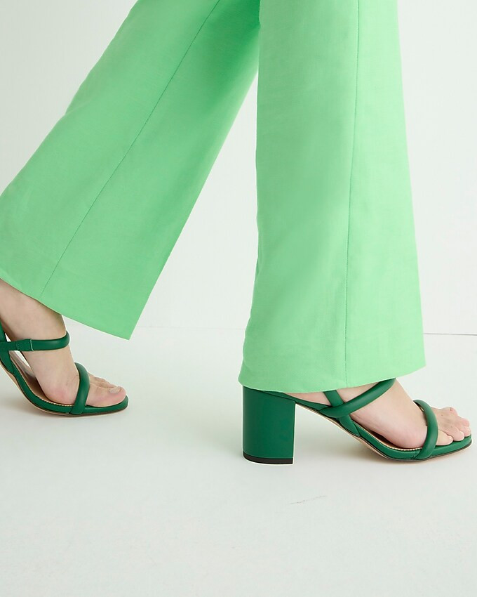 Lucie slingback block-heel sandals in leather | J. Crew US