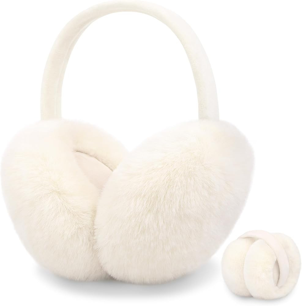 Senker Fashion Winter Ear Muffs for Women Faux Fur Warm Earmuffs Cold Weather Fluffy Ear Warmers ... | Amazon (US)