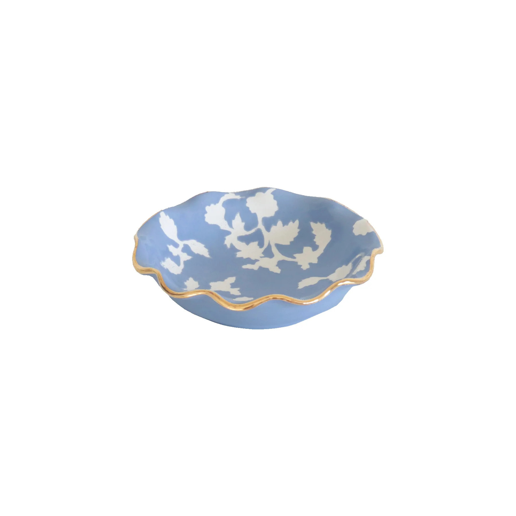 Chinoiserie Dreams Scalloped Bowls with 22K Gold Accent | Lo Home by Lauren Haskell Designs