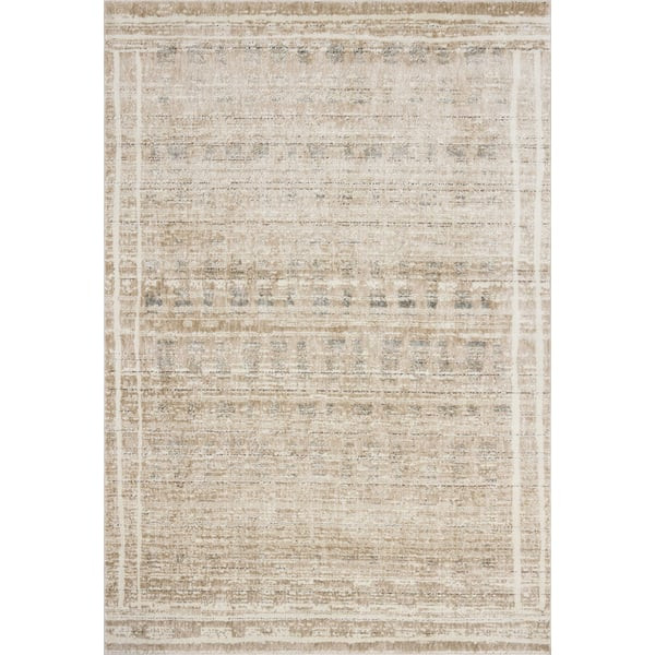 Bleecker BLE-07 Khaki/Natural Striped Area Rug | Rugs Direct