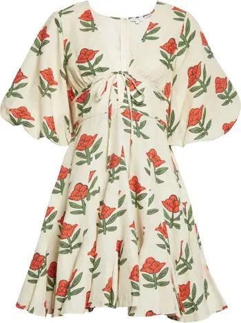 RHODE Madeline Puff Sleeve Linen & Cotton Minidress | Nordstrom | Nordstrom