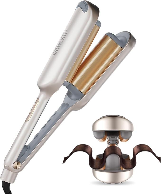 Curling Iron Hair Crimper Waver - TYMO ROVY Beach Waves Curling Wand, Ionic Deep Waver Hair Curle... | Amazon (US)