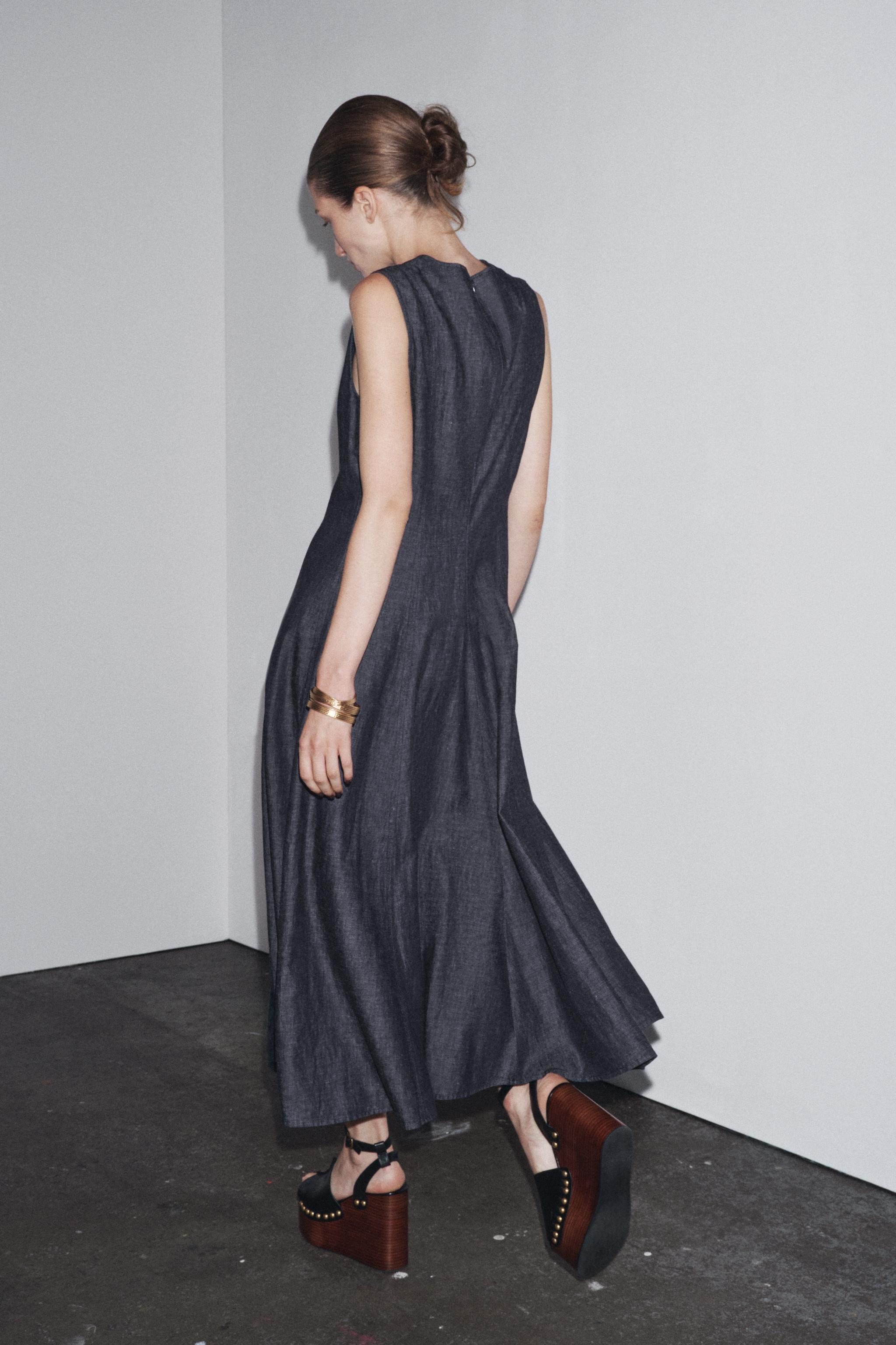 ZW COLLECTION DENIM MIDI DRESS | Zara US
