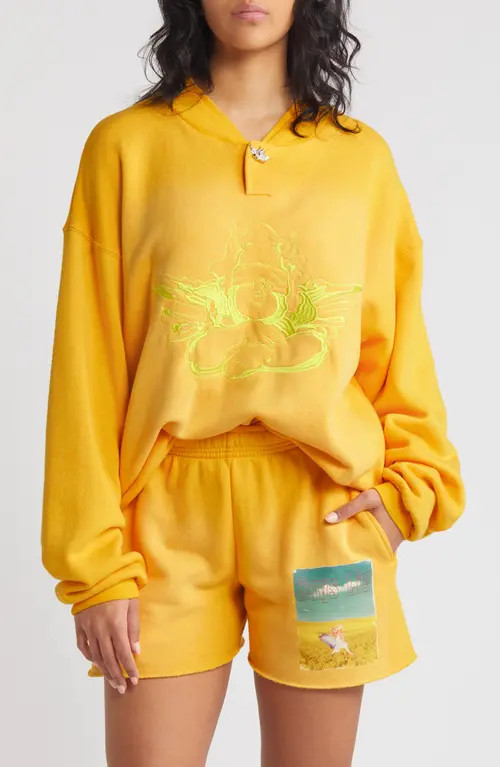 BOYS LIE Fool's Gold Embroidered Graphic Sweatshirt in Yellow at Nordstrom, Size Medium | Nordstrom