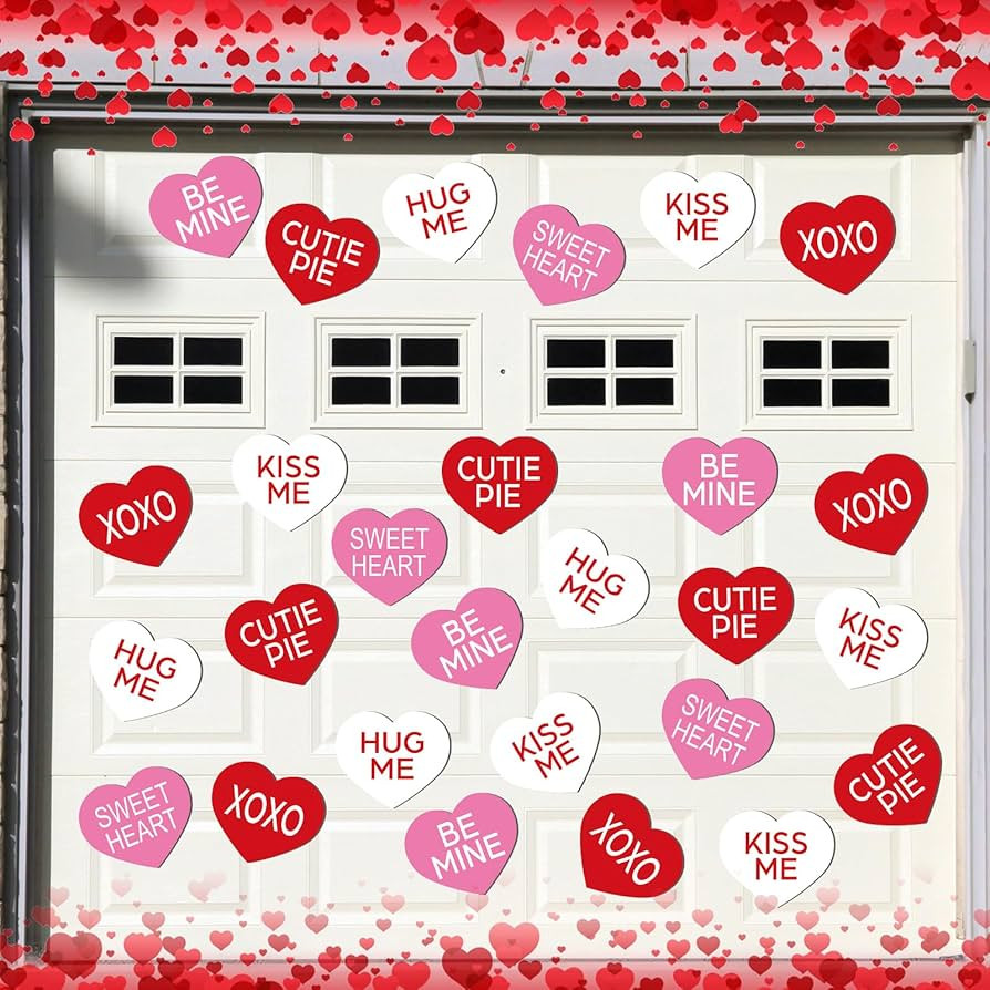 Hoteam 30 Pcs Valentine's Day Garage Door Decoration Magnet Stickers Conversation Heart Magnet De... | Amazon (US)