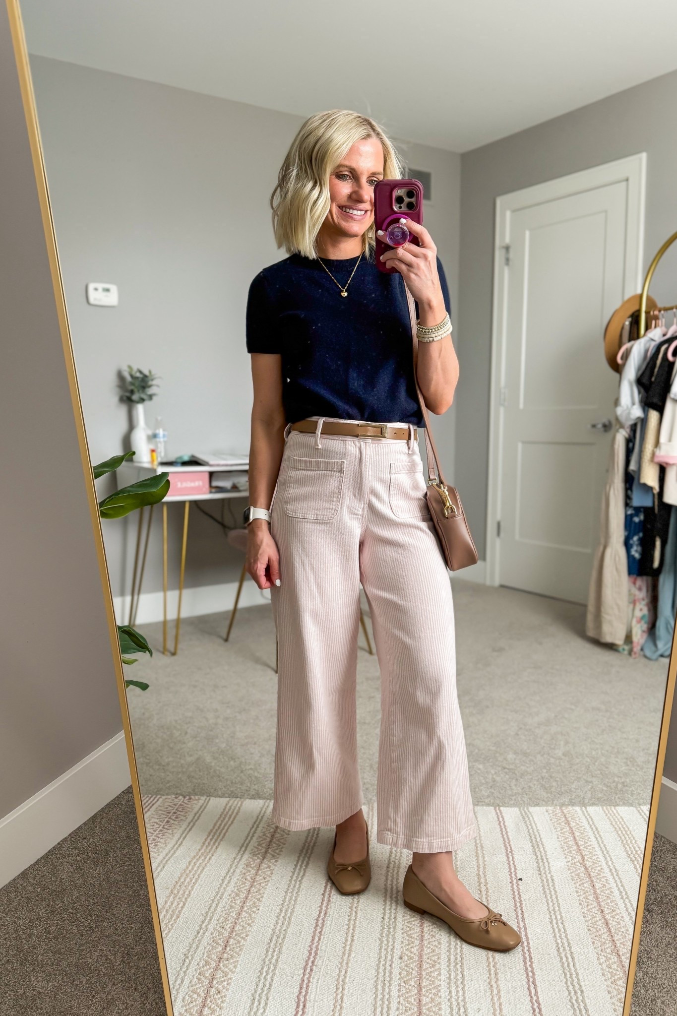 What I wore this week! Casual elevated spring outfit. 
Top from @Quince small
Pants from Walmart- 0


#LTKPetite #LTKOver40 #LTKootd