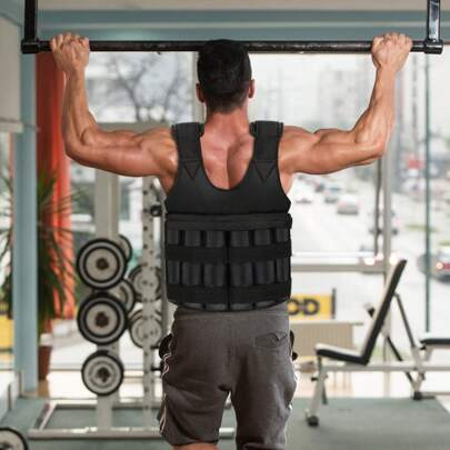 Weighted Vest With Fastener Tape, 110lb Max Load Weighted Vest With Thickened Shoulder Pads, Fitness Exercise Steel Plate Fitness Vest For Men Women | SHEIN