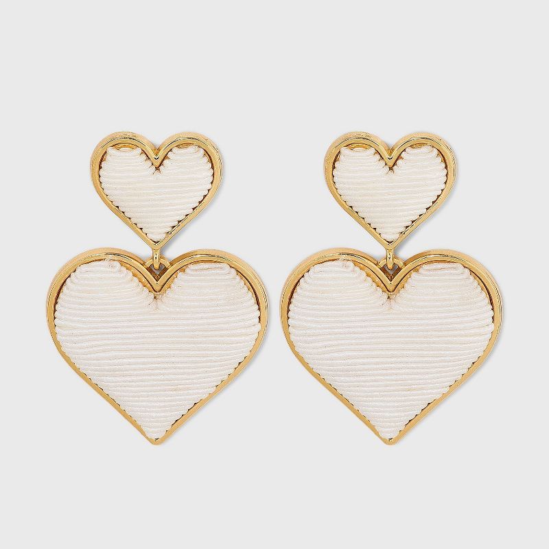 SUGARFIX by BaubleBar Stacked Monochrome Heart Drop Earrings | Target