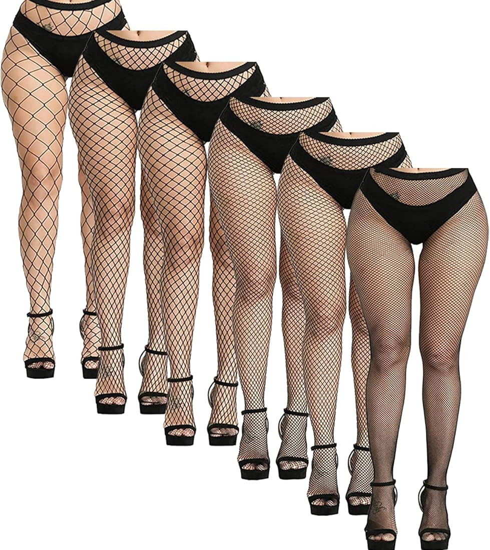Buauty 6 PCS Black Fishnet Stockings for Women, Fish Nets Women Tights, Fishnet Tights Ladies Plu... | Amazon (US)