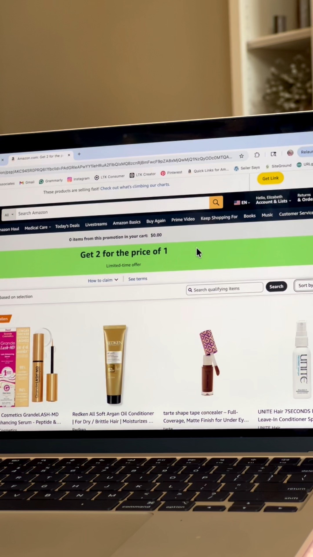Wow! This Amazon Bogo offer on beauty and premium beauty. Products is awesome! Buy one product get one free on over 200 top rated beauty, hair, cosmetics, skin care products.

#LTKOver40 #LTKBeauty #LTKSaleAlert