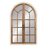 Kate and Laurel Boldmere Wood Windowpane Arch Mirror, 28x44, Rustic Brown/White | Amazon (US)