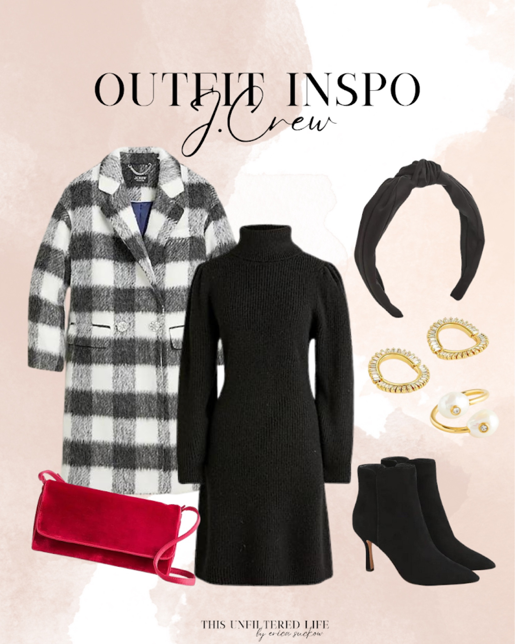 J.Crew outfit inspo for a dressy holiday look! Holiday outfit, sweater dress, holiday look

#LTKstyletip #LTKSeasonal #LTKHoliday
