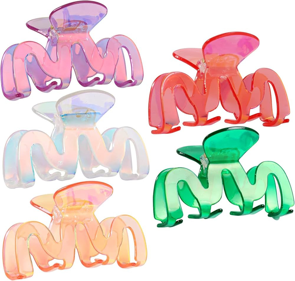 5Pcs Hair Claw Clips for Women Thick Hair, Large Claw Clip for Women Thin Hair | Amazon (US)