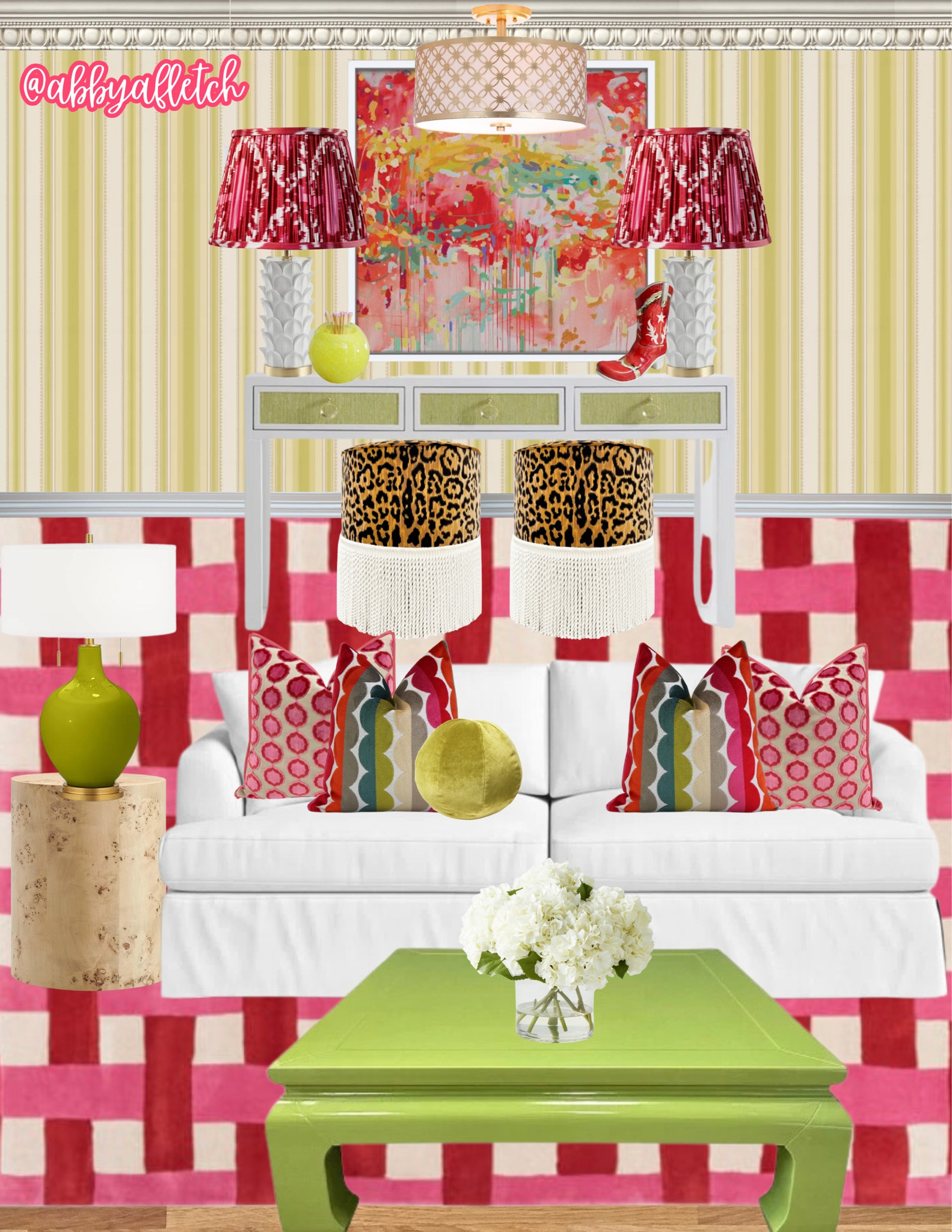 bold multi colored living room❤️🎨



striped colorful velvet red purple green blue bengal mixed pattern bold prints 



#LTKHome