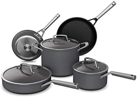 Ninja C38000 Foodi NeverStick Premium 8-Piece Cookware Set with Glass Lids, Hard-Anodized, Nonstick, | Amazon (US)