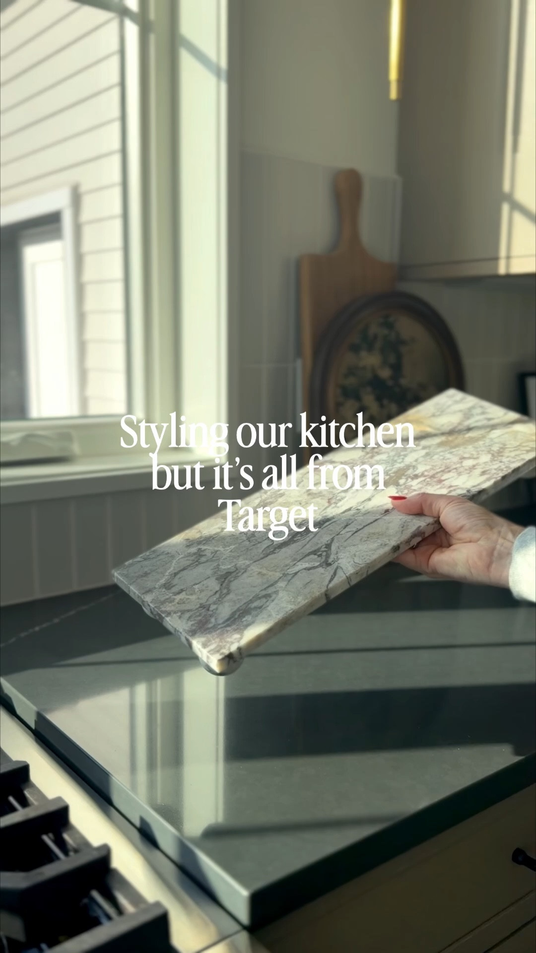 Looks high-end, but it’s all from Target! How pretty is this $30 marble tray? I love these canisters and the pedestal bowl is 🤌

#target #targethome #kitchendecor 

#LTKSeasonal #LTKHome