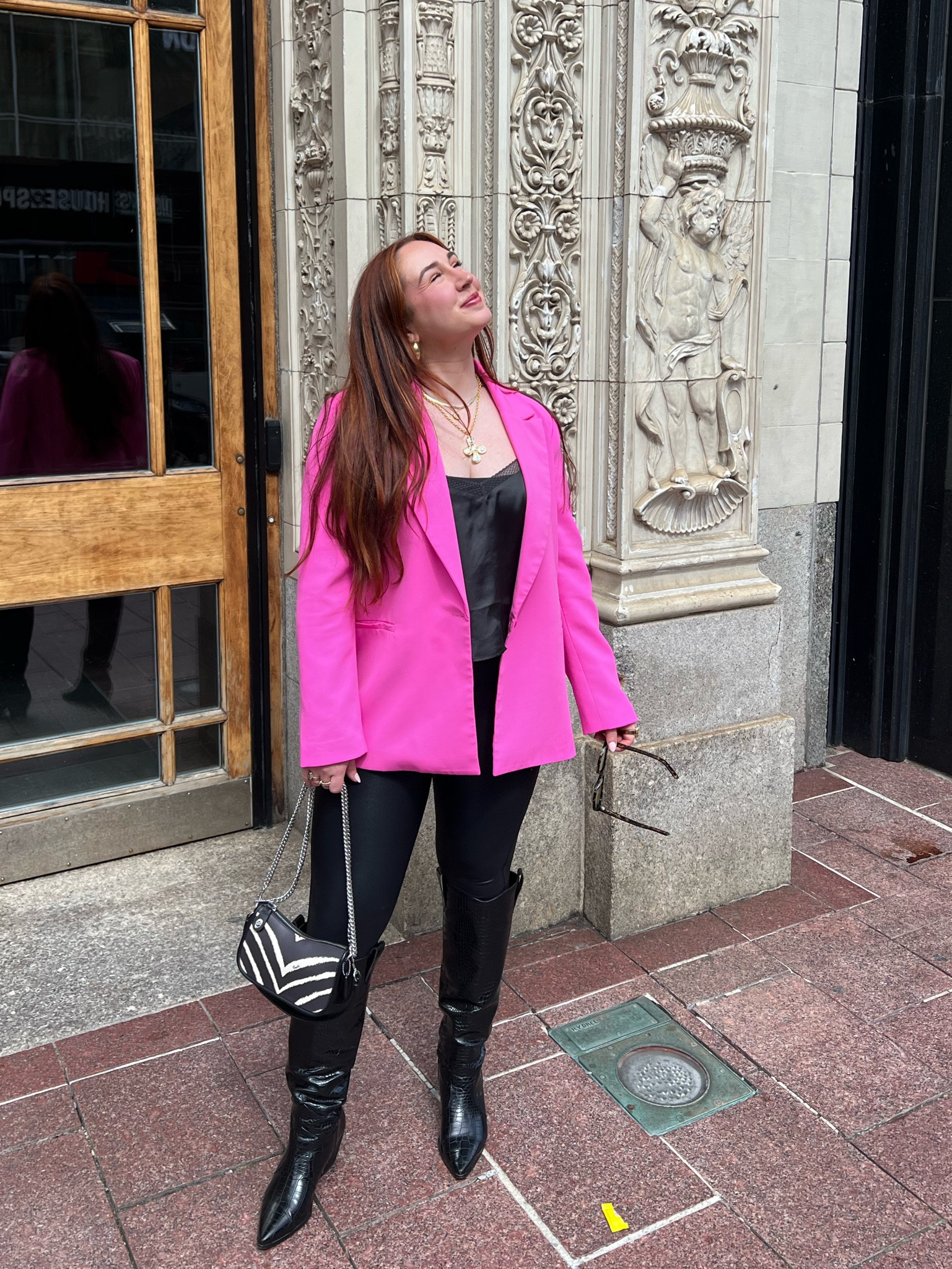 Spring weather is here!! Very ready for bright colors and warm weather. Pink blazer is from a local boutique but I linked similar options. Wearing size large in Spanx leggings and TTS in the princess Polly black boot. Linked similar satin tops as well 

Spring outfit, Easter outfit, womens blazers, girlie style 

#LTKSeasonal #LTKfindsunder100 #LTKstyletip