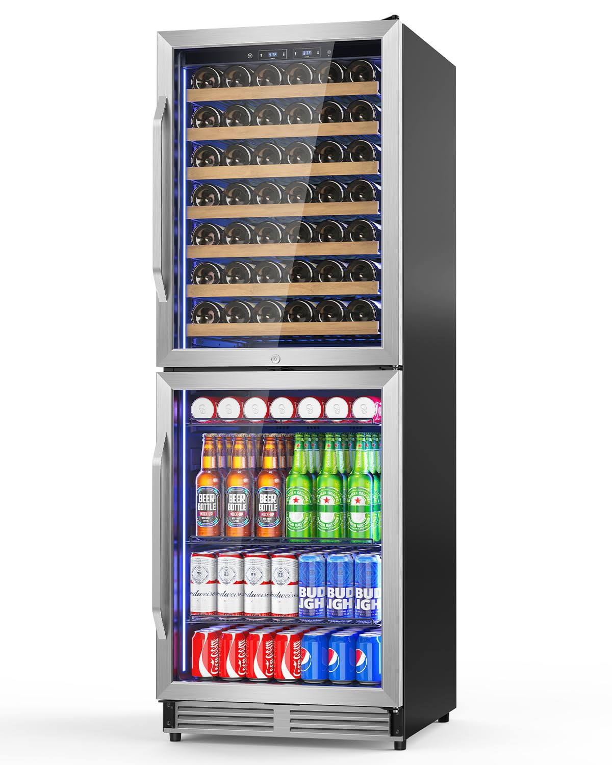 24 Inch Wide Wine and Beverage Refrigerator, 2 IN 1 Dual Zone Wine Cooler, Built-In/Freestanding ... | Amazon (US)