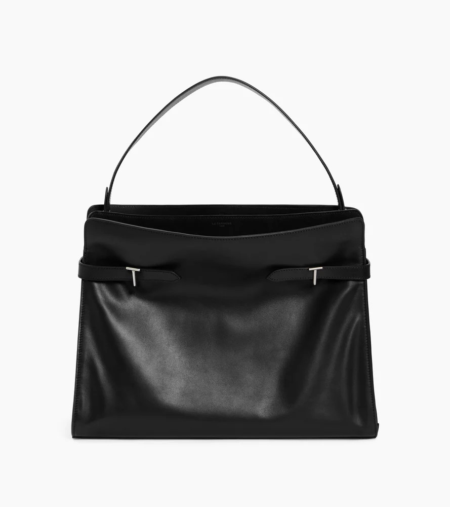Maxi shoulder bag in smooth leather and nubuck | Le Tanneur