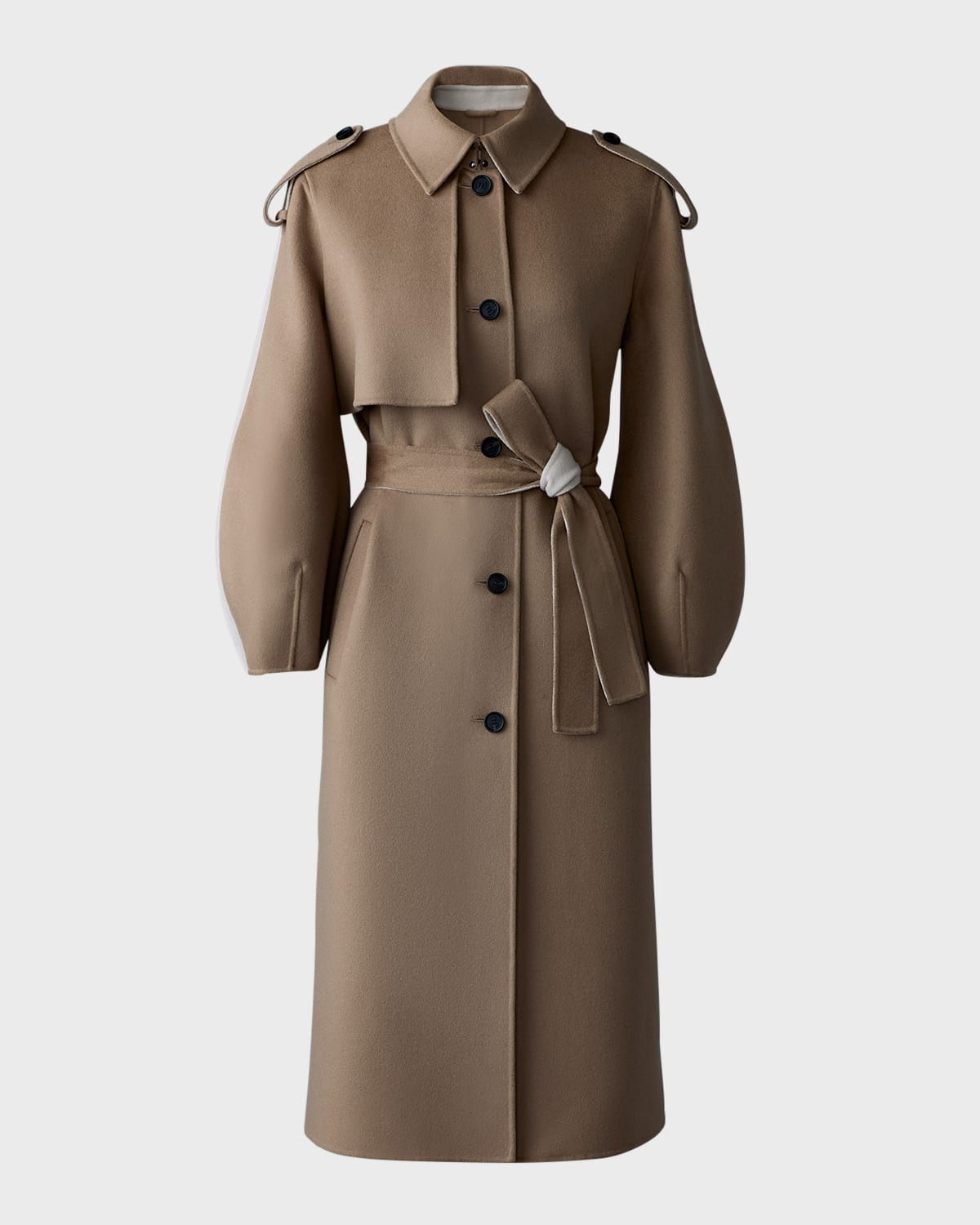 Ceyla Belted Handmade Double-Face Virgin Wool Coat | Neiman Marcus