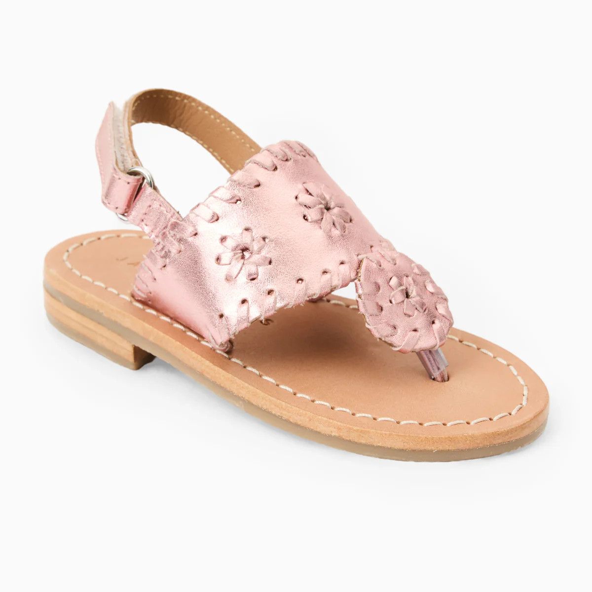 Jack Rogers Toddler Lauren Flat Sandals — Rose Quartz Nappa | Jack Rogers