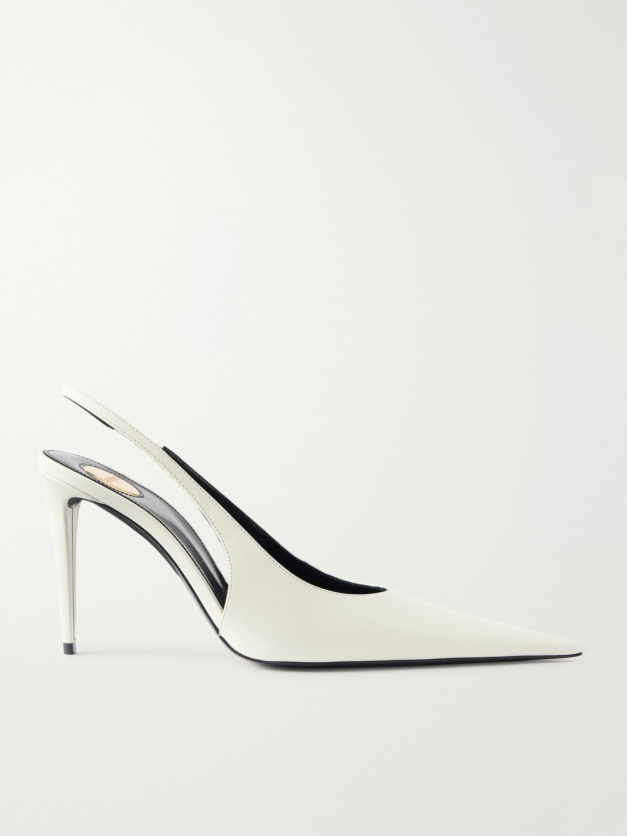SAINT LAURENT - Guermantes Leather Slingback Pumps - White | NET-A-PORTER (US)