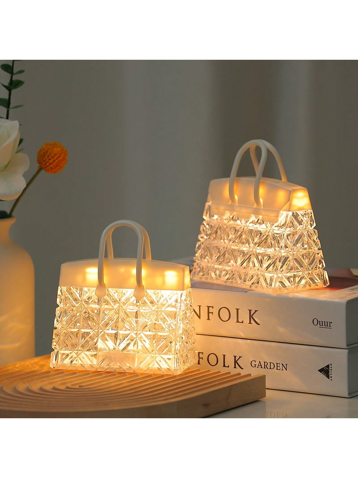 New Arrival Crystal Handbag Shaped Led Night Light Decoration, Miniature Portable Handbag Table L... | SHEIN