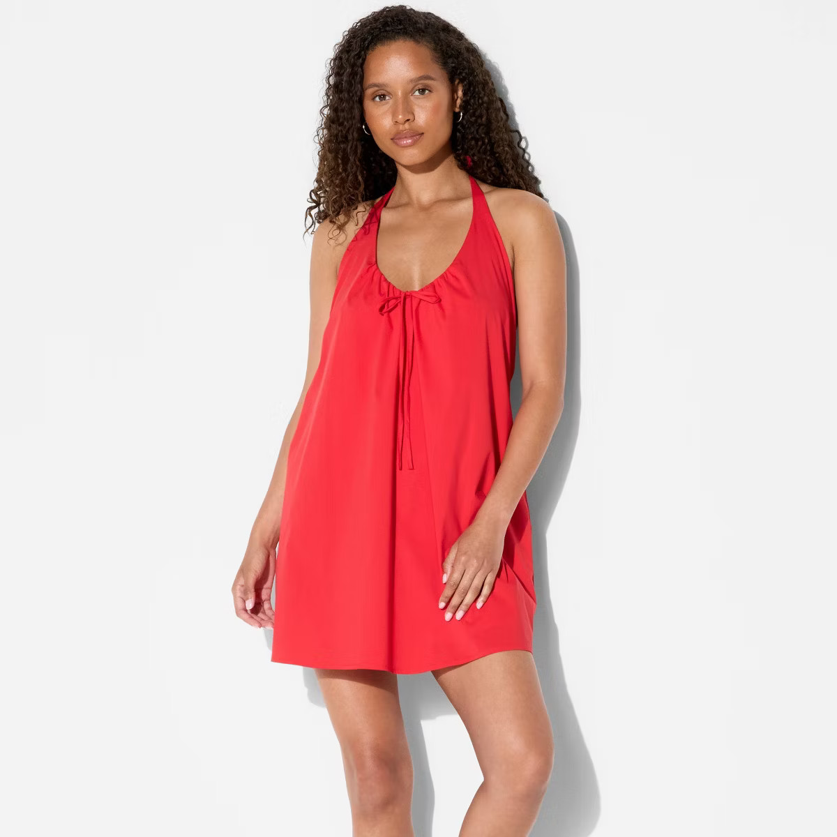 Women's Poplin Mini A-Line Dress - Wild Fable™ Red S | Target