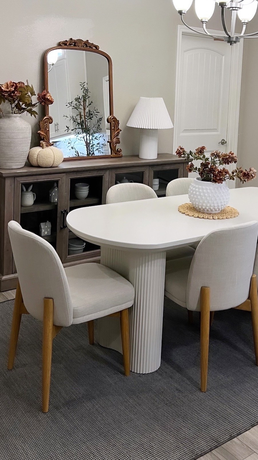 Modern dining table and chairs! Affordable but beautiful dining table and chairs! Wood dining table and chairs! Dining room views 

#LTKHome #LTKStyleTip