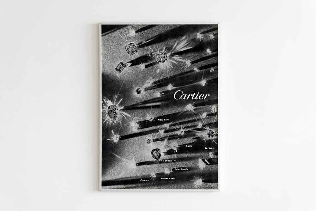 Cartier Advertising Poster, 70's Diamonds Style Print, Vintage Design Magazine, Ad Wall Art, Ad R... | Etsy (US)