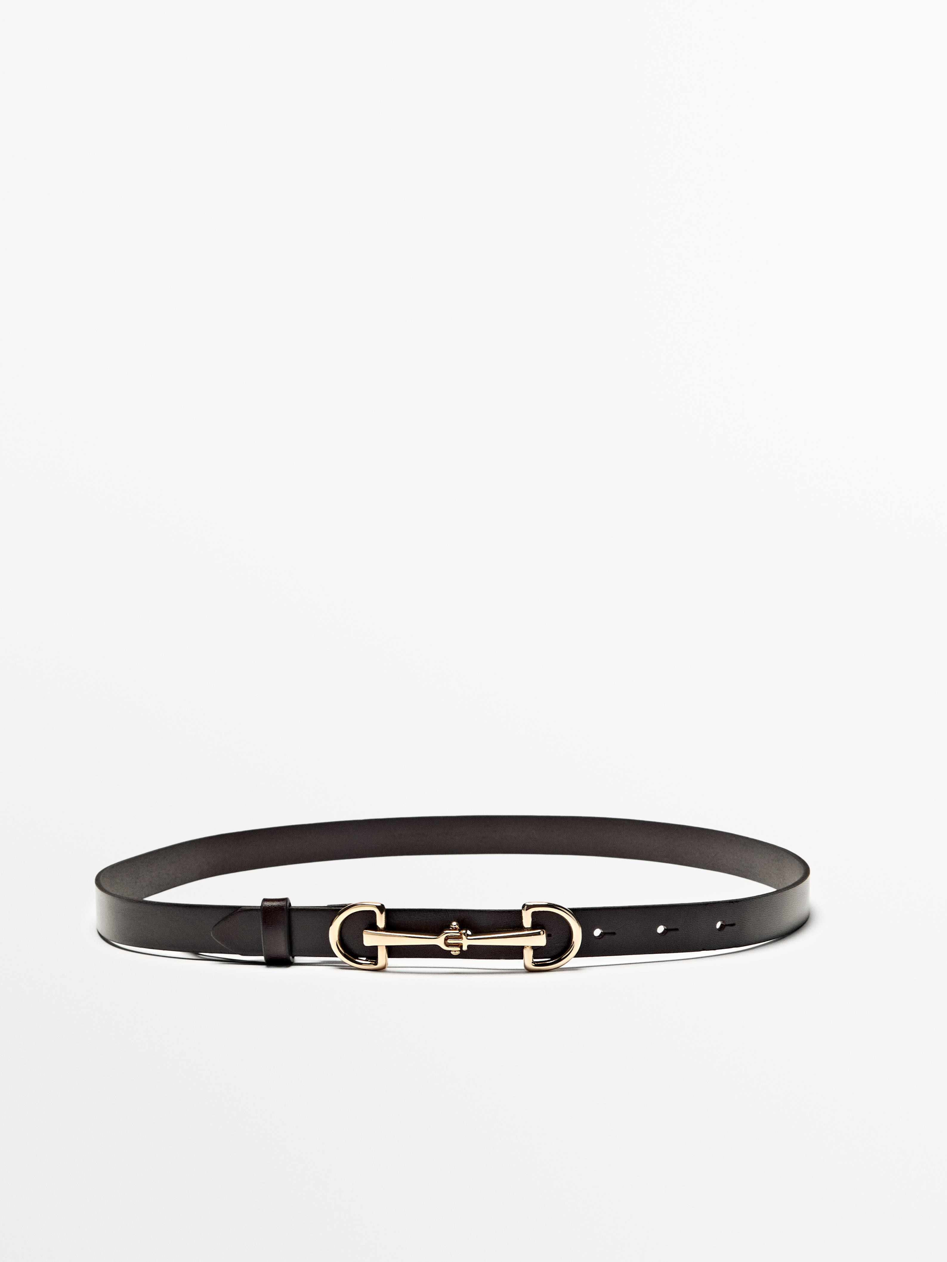 Equestrian nappa leather belt · Black, Brown, Leather · Belts | Massimo Dutti | Massimo Dutti UK