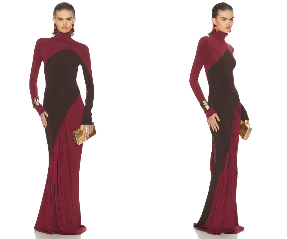 Helsa Abstraction Color Jersey Dress Coffee Bean & Currant size XS NWT $498 msrp | eBay US