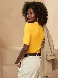 Ribbed Mock-Neck Sweater | Banana Republic (US)