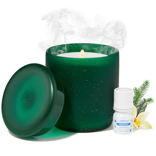 Lifelines Flameless Candle Aromatherapy Essential Oil Diffuser with ClickWick Essential Oil Blend - Cordless & Waterless Diffuser for Home - Scented Electric Candles Blow Out Flame - Winter | Amazon (US)