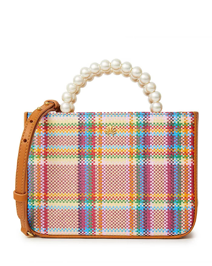Maya Mini Plaid Woven Raffia Tote | Bloomingdale's (US)