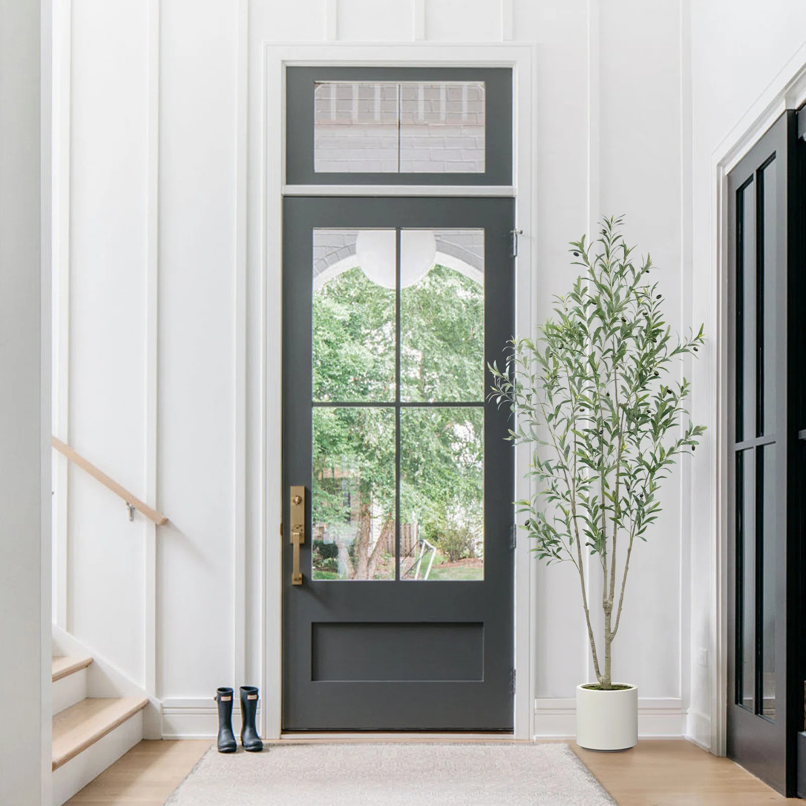 Primrue Lifelike Faux Olive Tree with White Planter – Realistic Artificial Olive Plant for Indo... | Wayfair North America