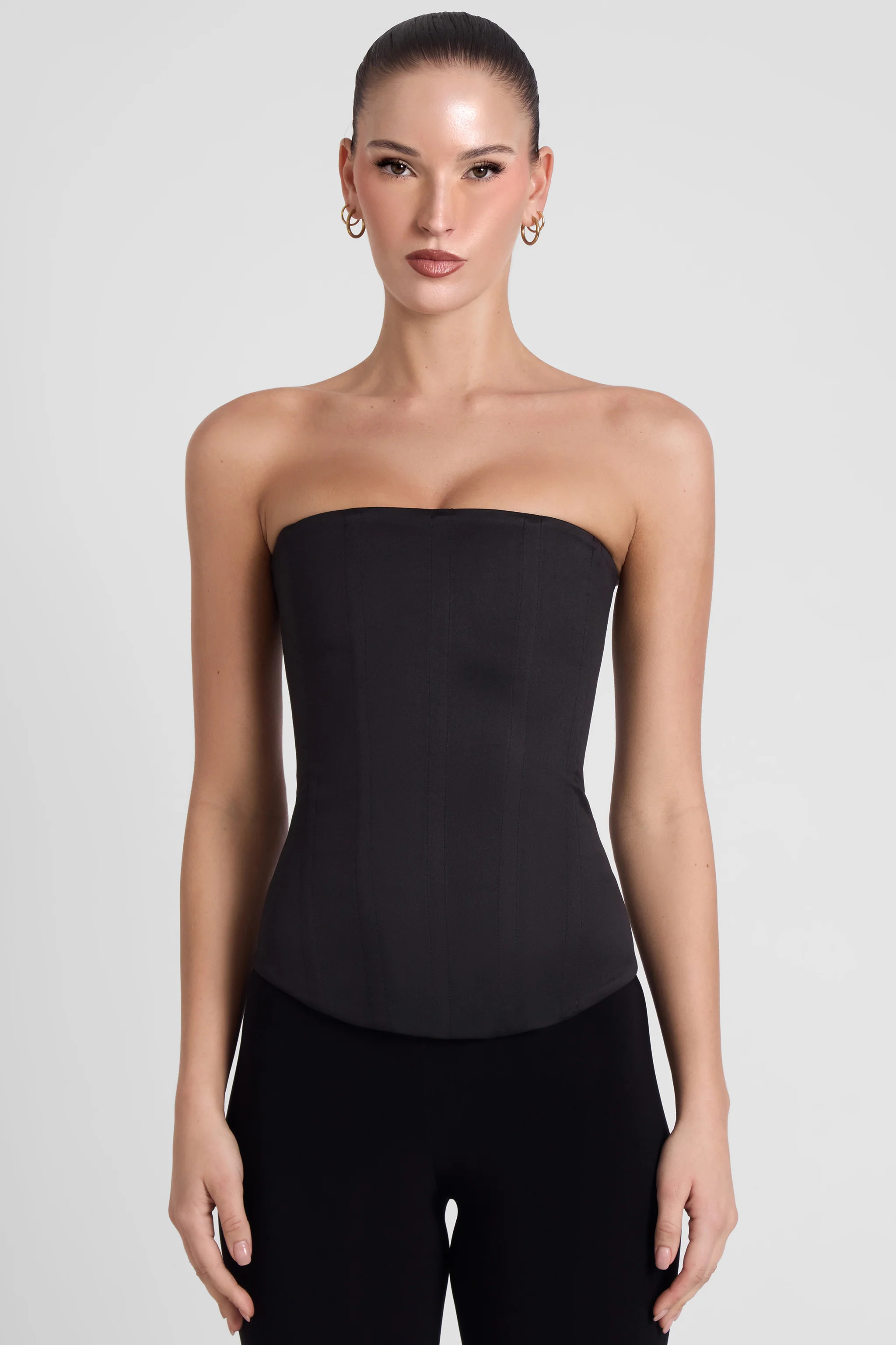 Sphynx Satin Corset Top - Black | LEAU (US)