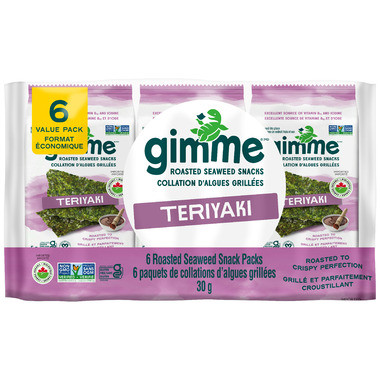 gimMe Organic Roasted Seaweed Snack Pack Teriyaki | Well.ca