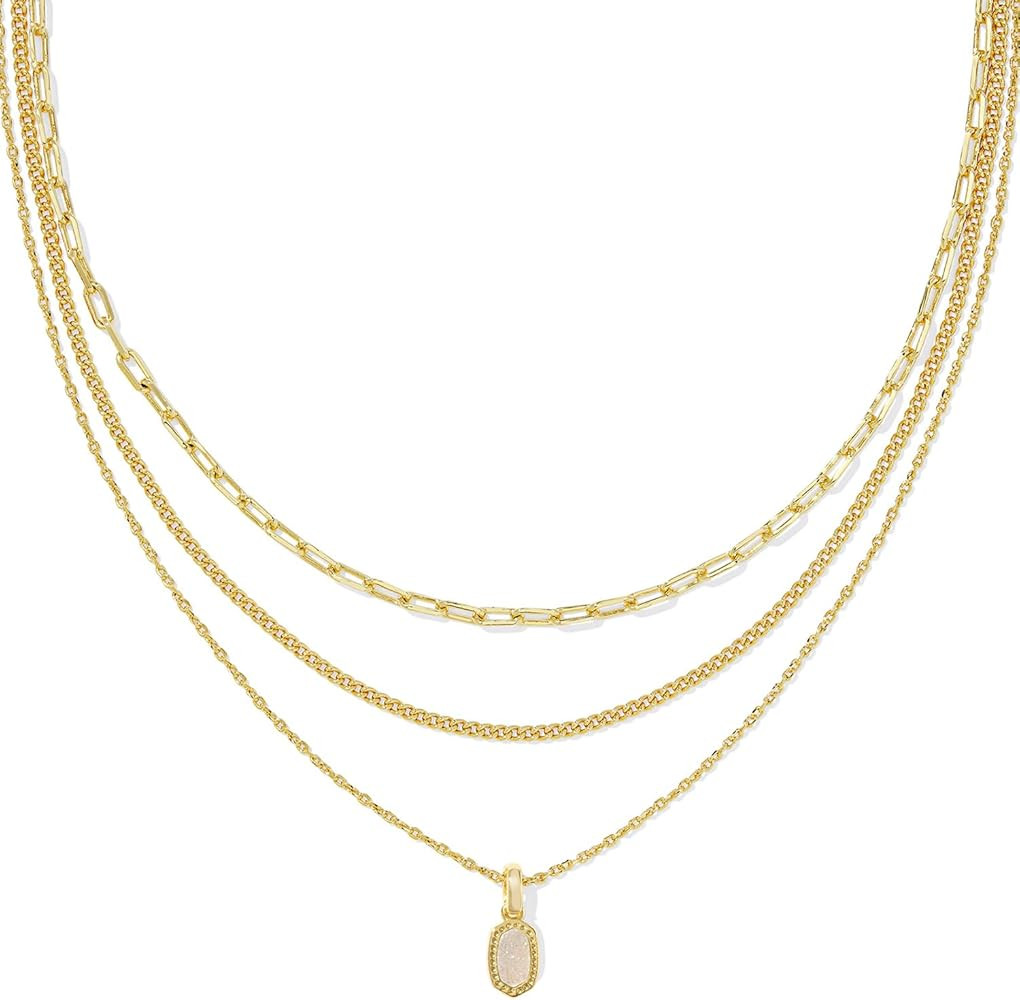 Kendra Scott Mini Elisa Triple Strand Necklace, Fashion Jewelry for Women | Amazon (US)