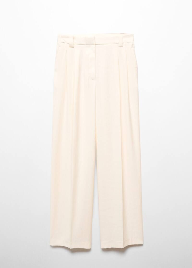 Wideleg pleated pants -  Women | Mango USA | MANGO (US)