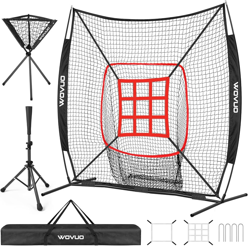 7x7 ft Baseball Net for Batting Pitching Hitting, Baseball Pitching Net with Strike Zone, Basebal... | Amazon (US)