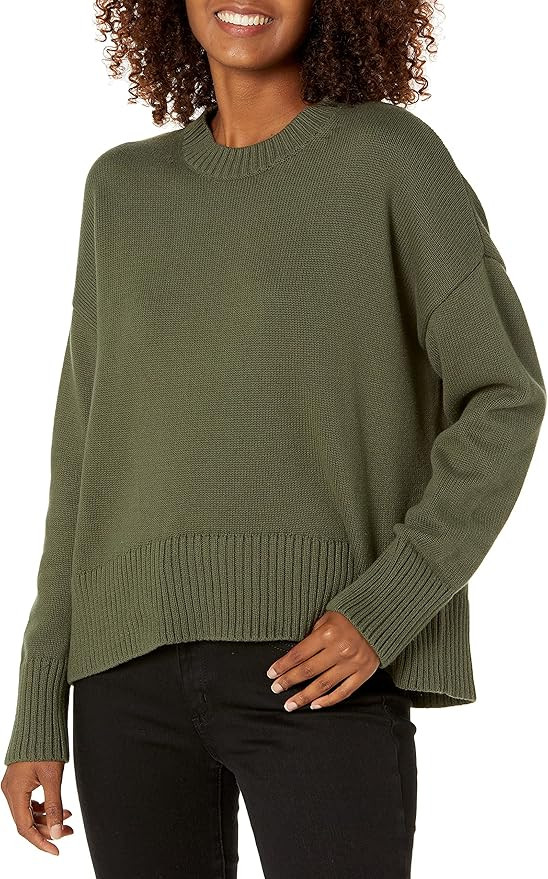 Amazon.com: Daily Ritual Women's Boxy Crewneck Sweater, Olive, X-Small : Clothing, Shoes & Jewelr... | Amazon (US)