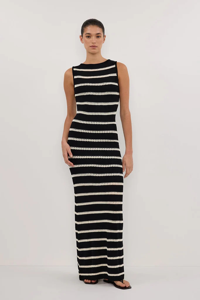 SAM STRIPE BOAT NECK MAXI DRESS | DISSH