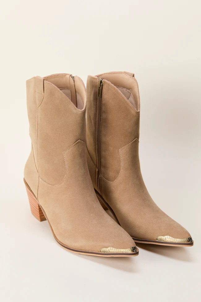 Teresea Taupe Cowboy Boots | Pink Lily