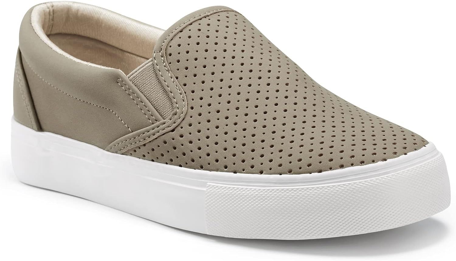 JENN ARDOR Womens Slip On Sneakers Perforated/Quilted Casual Shoes Fashion Walking Flats | Amazon (US)