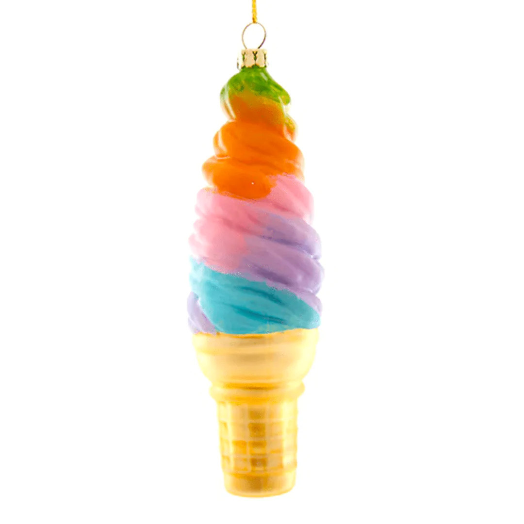 deluxe soft serve rainbow sherbet ornament | Ellifox