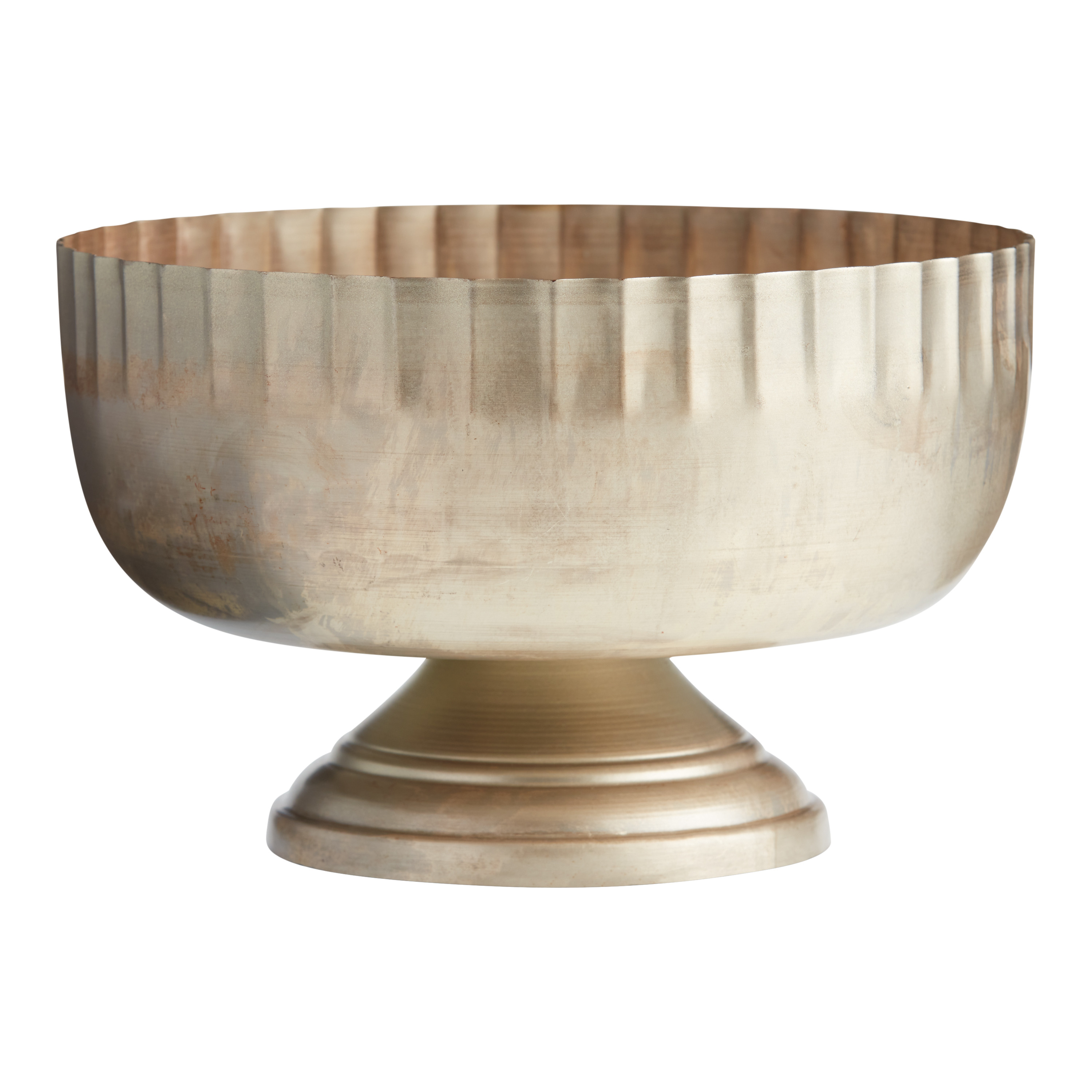 Gold Crackle Metal Footed Bowl Planter | World Market