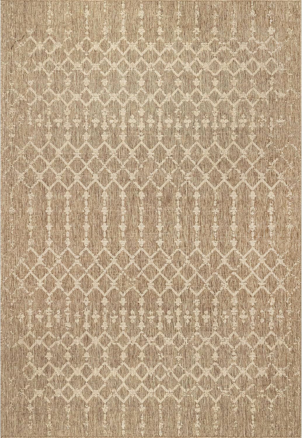 nuLOOM Grayson Moroccan Trellis Indoor/Outdoor Area Rug, 9' 6" x 12', Beige | Amazon (US)