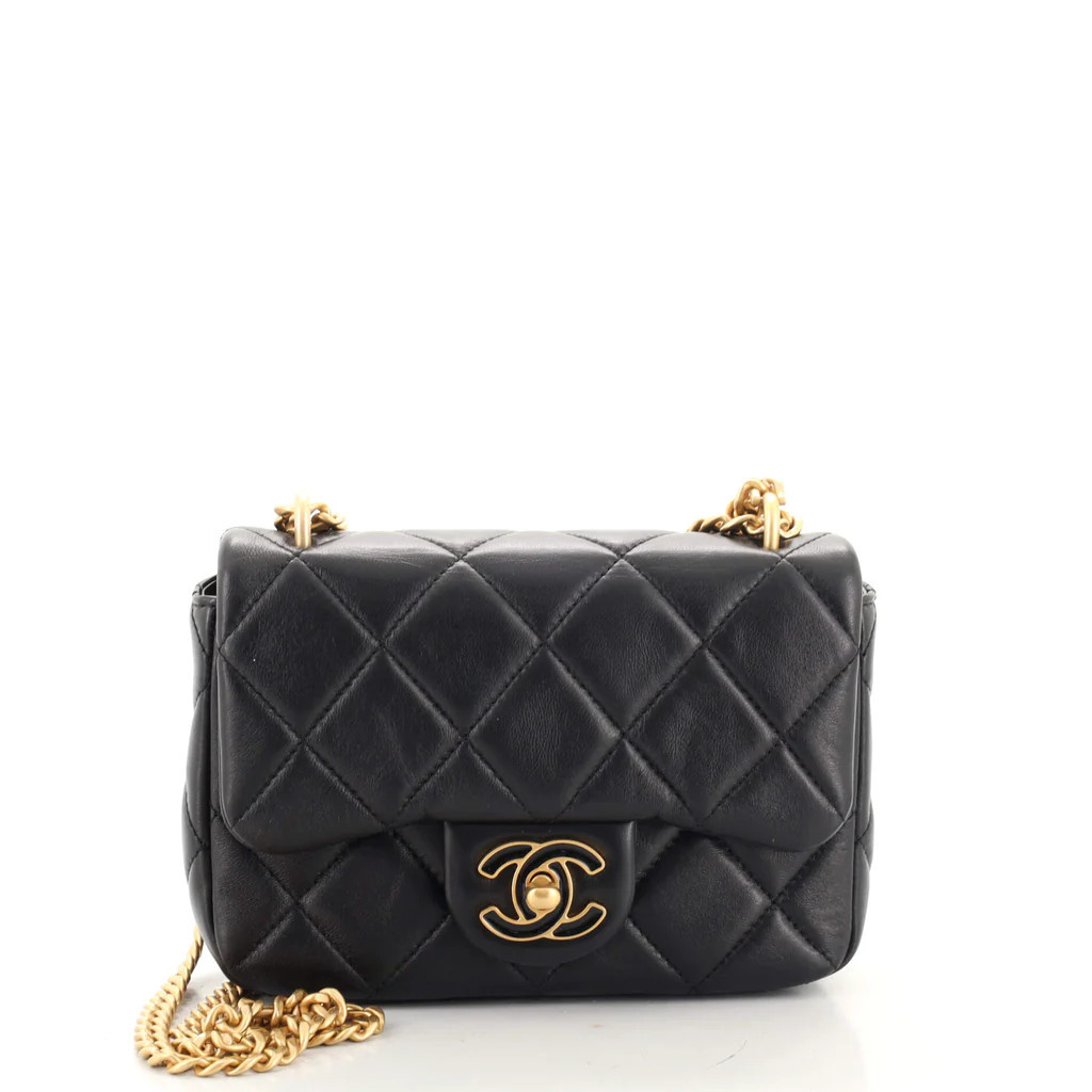 Pending CC Square Flap Bag Quilted Lambskin Mini | Rebag