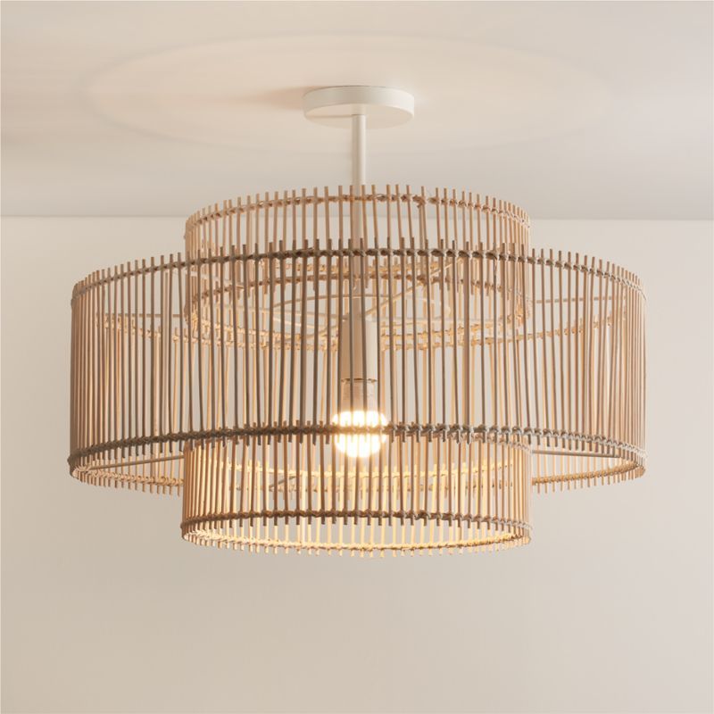 Birdcage Bamboo and Rattan 25" Kids/Nursery Ceiling Light by Leanne Ford + Reviews | Crate & Kids | Crate & Barrel